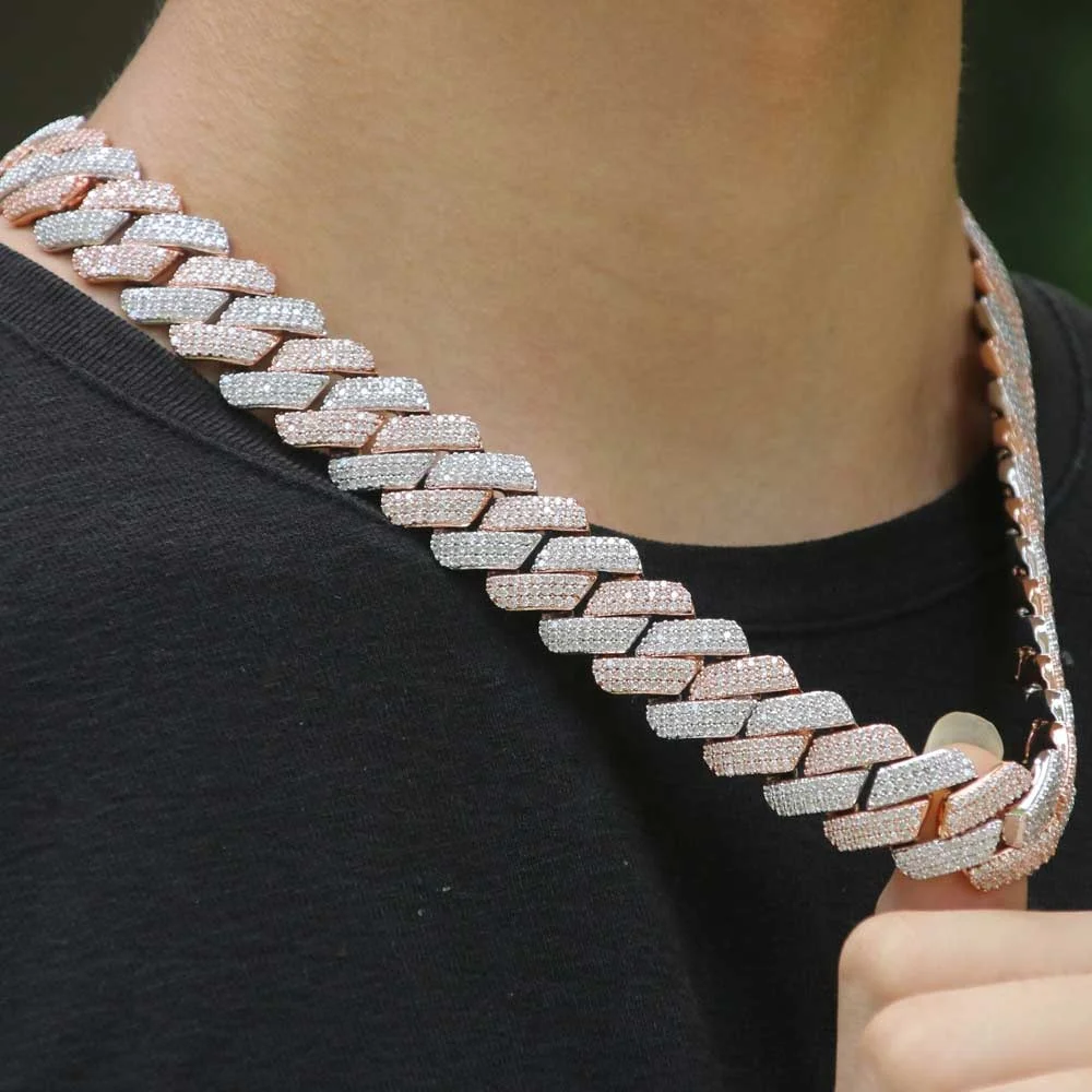 Hip Hop Jewelry Cz19mm Three Row 