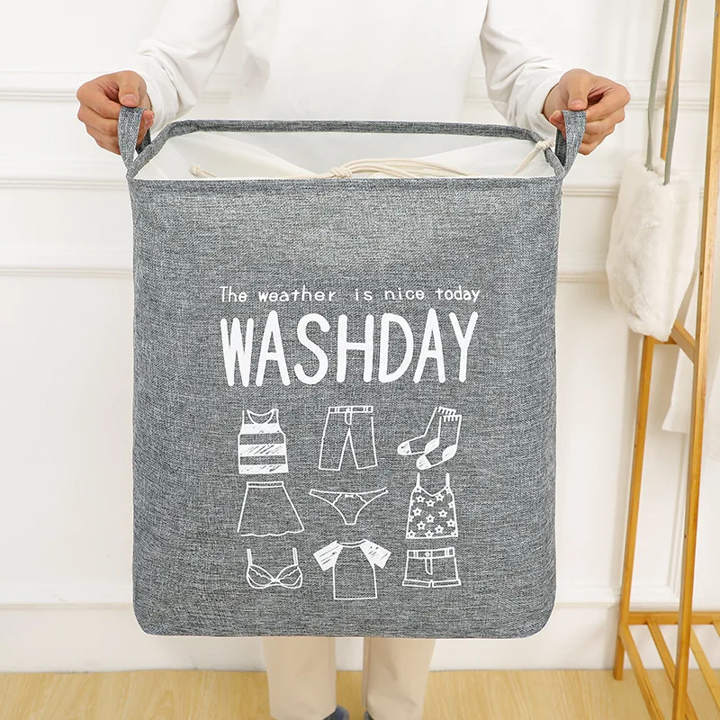 
 Organizer jute dirty folding collapsible custom hotel laundry Storage Basket Bag with drawstring  