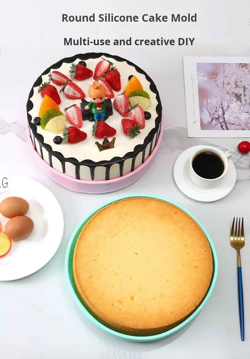 Circular Silicone Cake Mold Multiple Sizes DIY Baking Tray for Birthday Muffin Mold Various Types of Cakes details