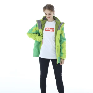 Winter Warm Yellow Green Breathable Polyester Outdoor Long Sleeve Work Coat Jacket Uniform