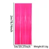 Cortina de lluvia de seda fluorescente rojo rosado de 1*2 metros.