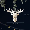 Ornement de Noël tête de renne en tons or blanc (1 pièce)