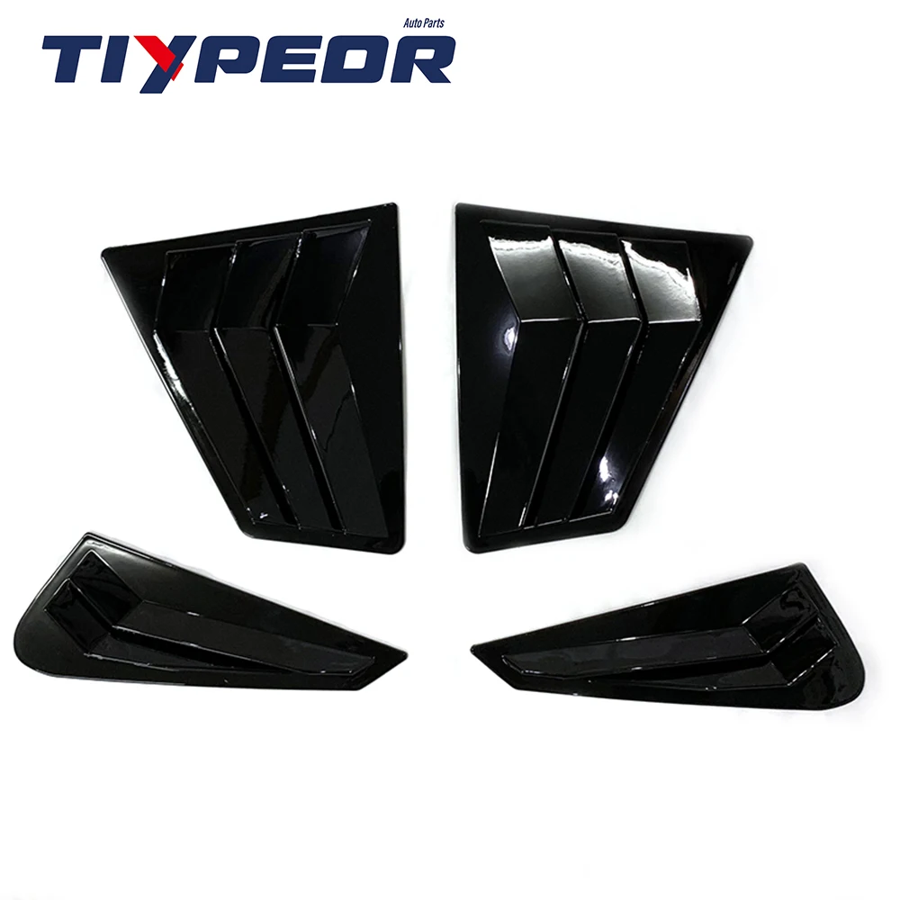 product glossy black side vent window louvers 4 pcs auto spares for hyundai ioniq 2018   2021 2019 2020 air vent scoop shades cover-3