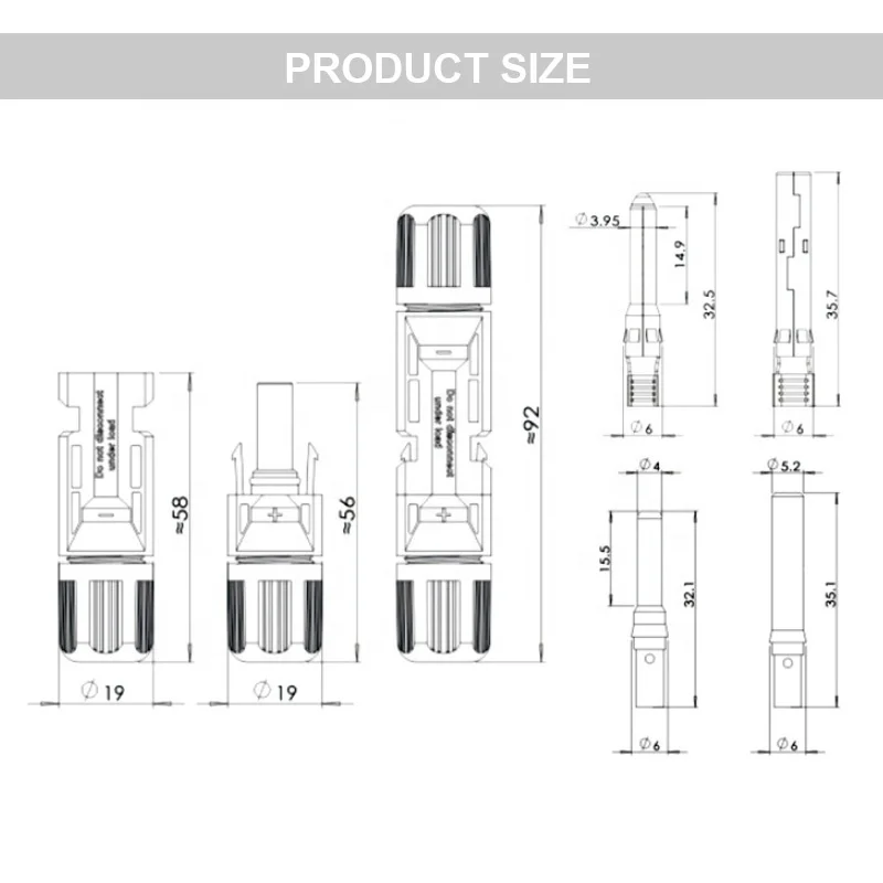Zing Ear Connector Plug In Solar System With Open Copper Terminal