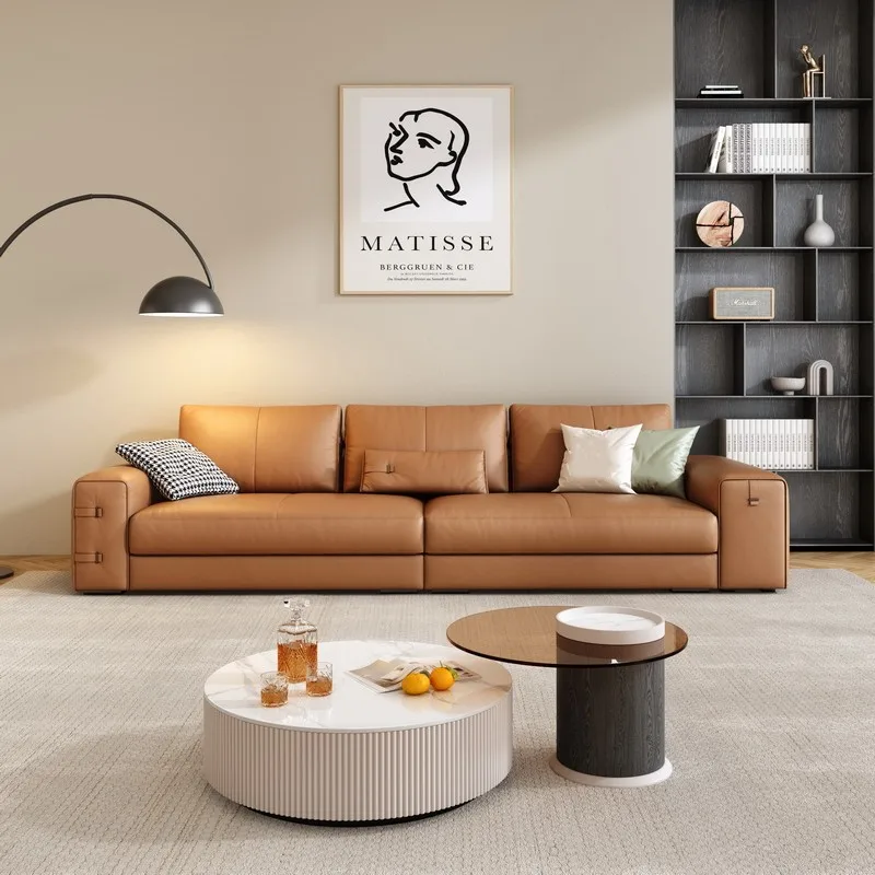 Hot Sale Italian Genuine 2 Seater Latex Sofa Set Modern Nordic Couch