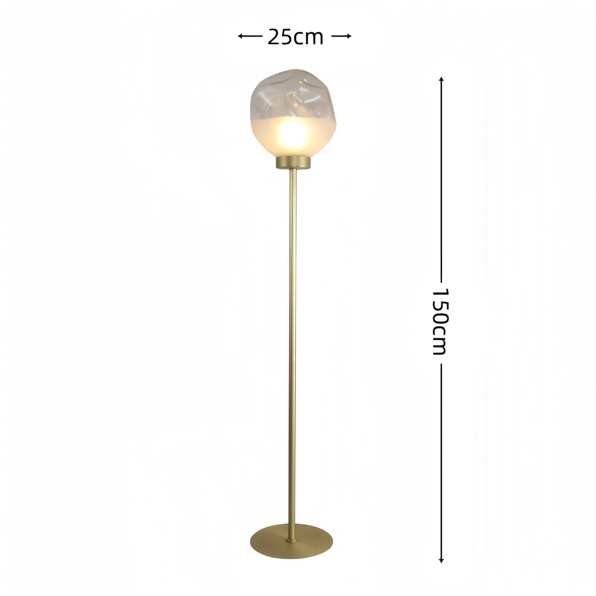 Modern Style Nordic Led Floor Lamp Iron Bedside Night Light White Glass Lampshade Waterproof Hotel Contemporary Design