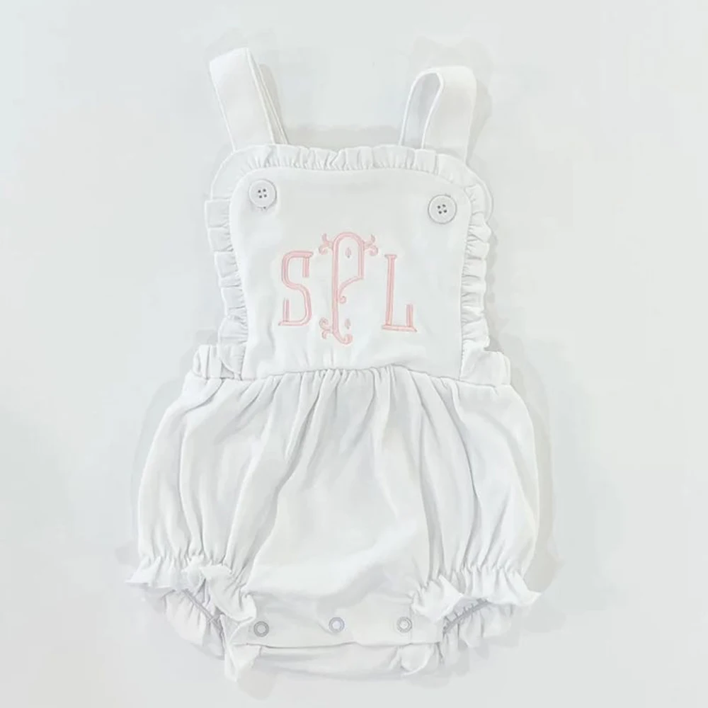 Wholesale Personalized Romper Baby Girl Blank Cotton Crossback Baby