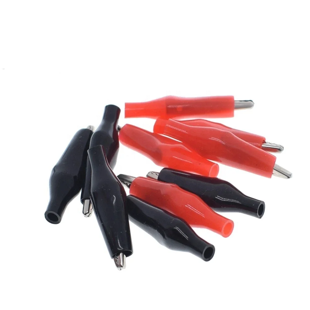 Металлический зажим типа крокодил G98 Электрический для тестирования щупов черного и красного цветов с номинальной пластиковой загрузкой 28