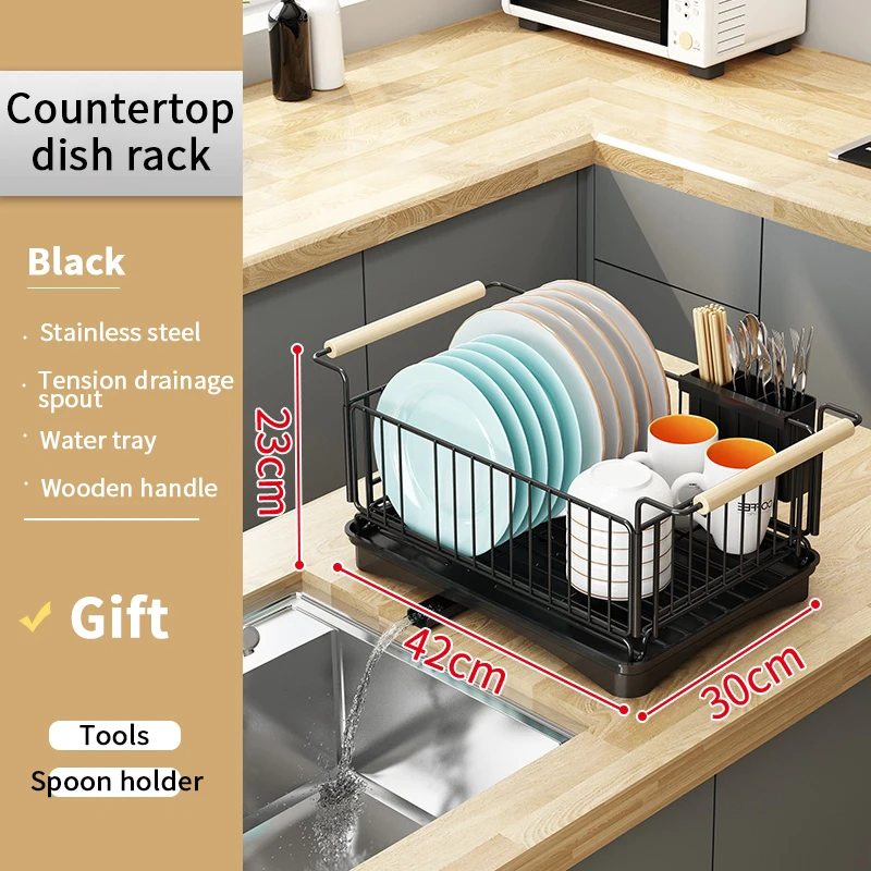 Simple Houseware Over Sink Counter Top Dish Drainer Drying