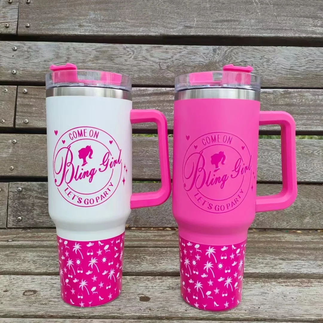 Wholesale 40oz Hot Pink Leopard Print Valentine's Day Tumblers Love 