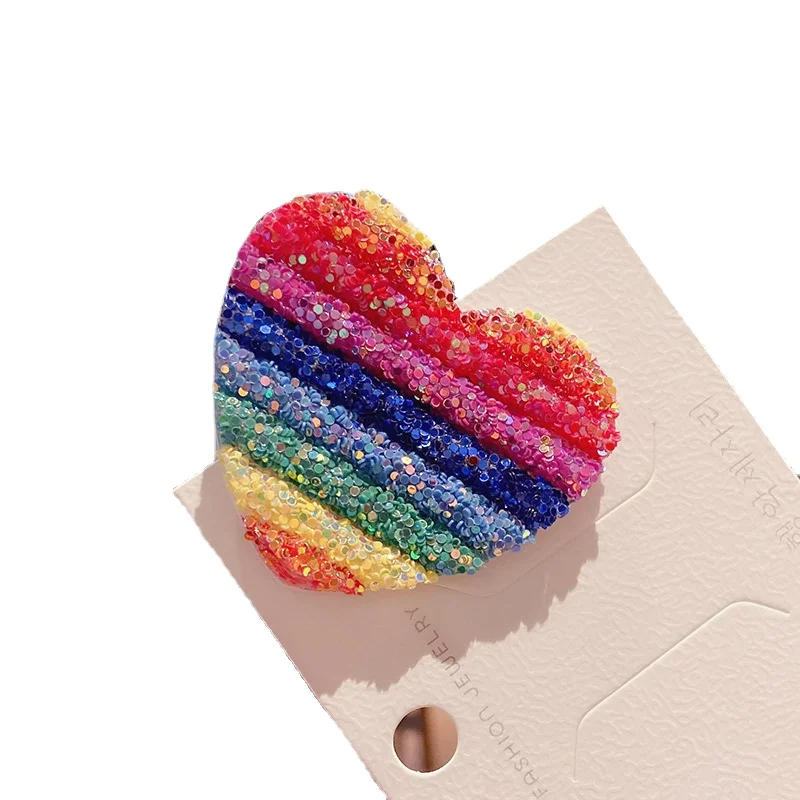 Wholesale Rainbow Glitter Hair Accessories Cute Girl Rainbow Bang Hair Clips  - Buy Bang Hair Clips,Hair Accessories,Rainbow Hair Clip Product on  