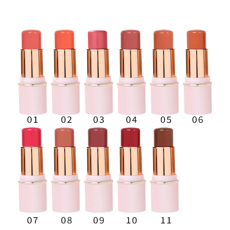 Mini pink Matte Shiny Rouge Make up Cheek Blusher Custom Blush Makeup Low Moq Maquiagem Vegan Cheek Face Blush Stick Waterproof