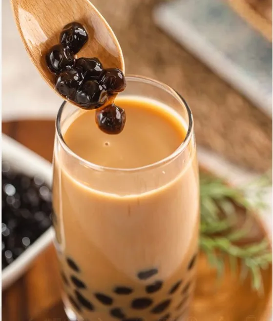 Blueberry Black Tea Flavor Tapioca Pearl Popping Pearls Instant Bubble Tea Kit with Straws 4 Cups/ Box