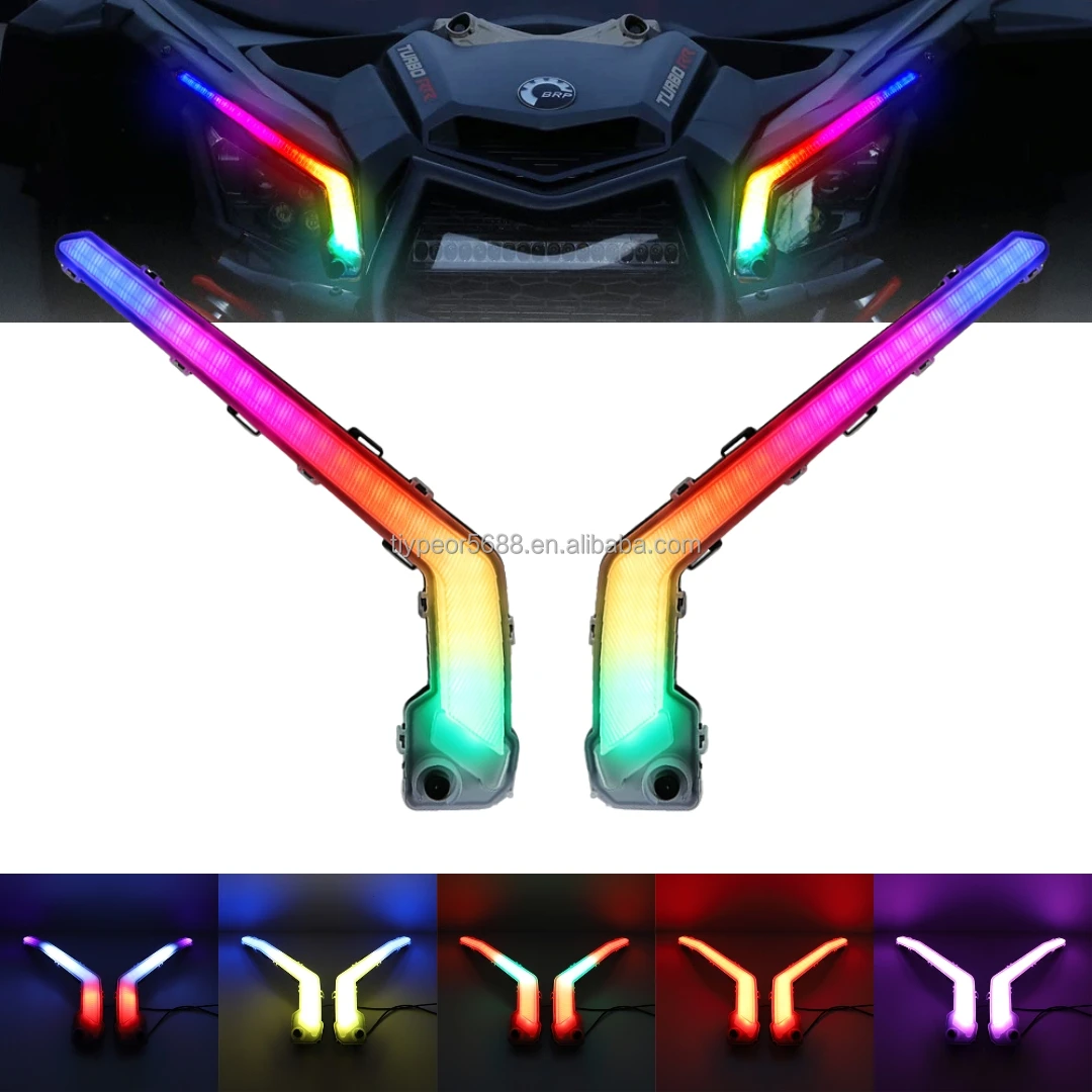product tiypeor dynamic signature turn signal rgb running light led flowing eyebrow lights for can am maverick x3 turbo r xrc 2017 2018-2