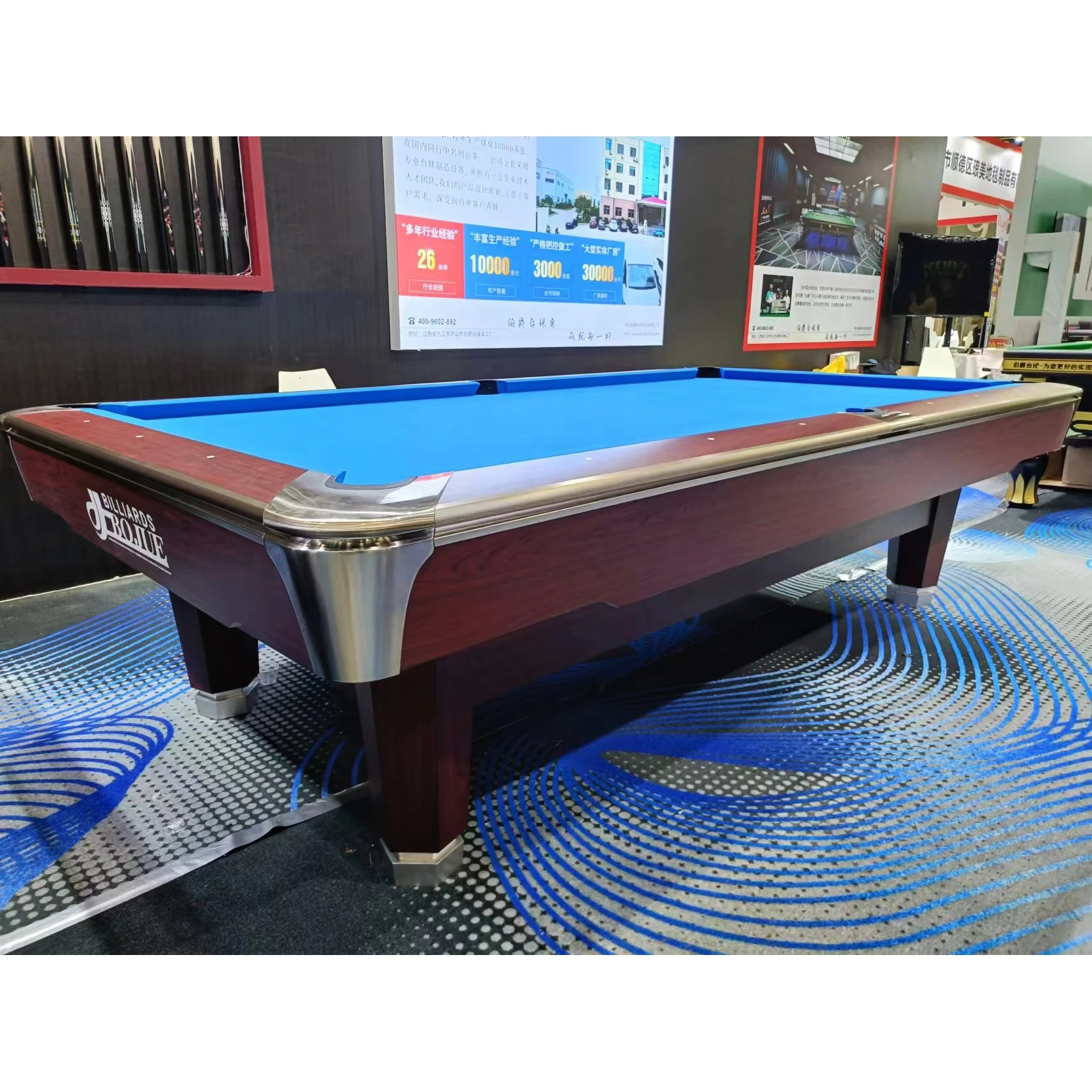 Bojue 2024 Modern Style Snooker & Billiard American 9-ball Pool Table with Solid Wood and Blue Stone for Game Room