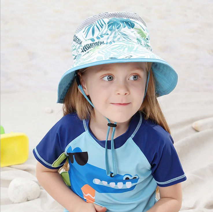lachi Chapeau de Soleil Enfant Bébé UV50 Protection Chapeaux de Plage Beach Cap avec mentonnière Bébé Garçon Printemps Eté 
