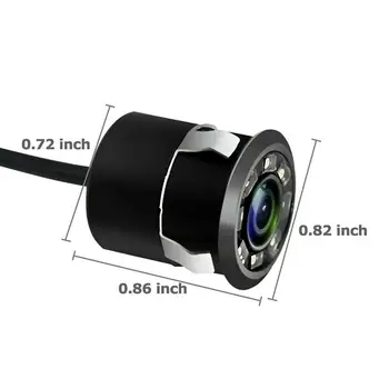 waterproof rearview car oem side backup camera reverse general car night view camera round auto parts 8LED Reverse Camera
