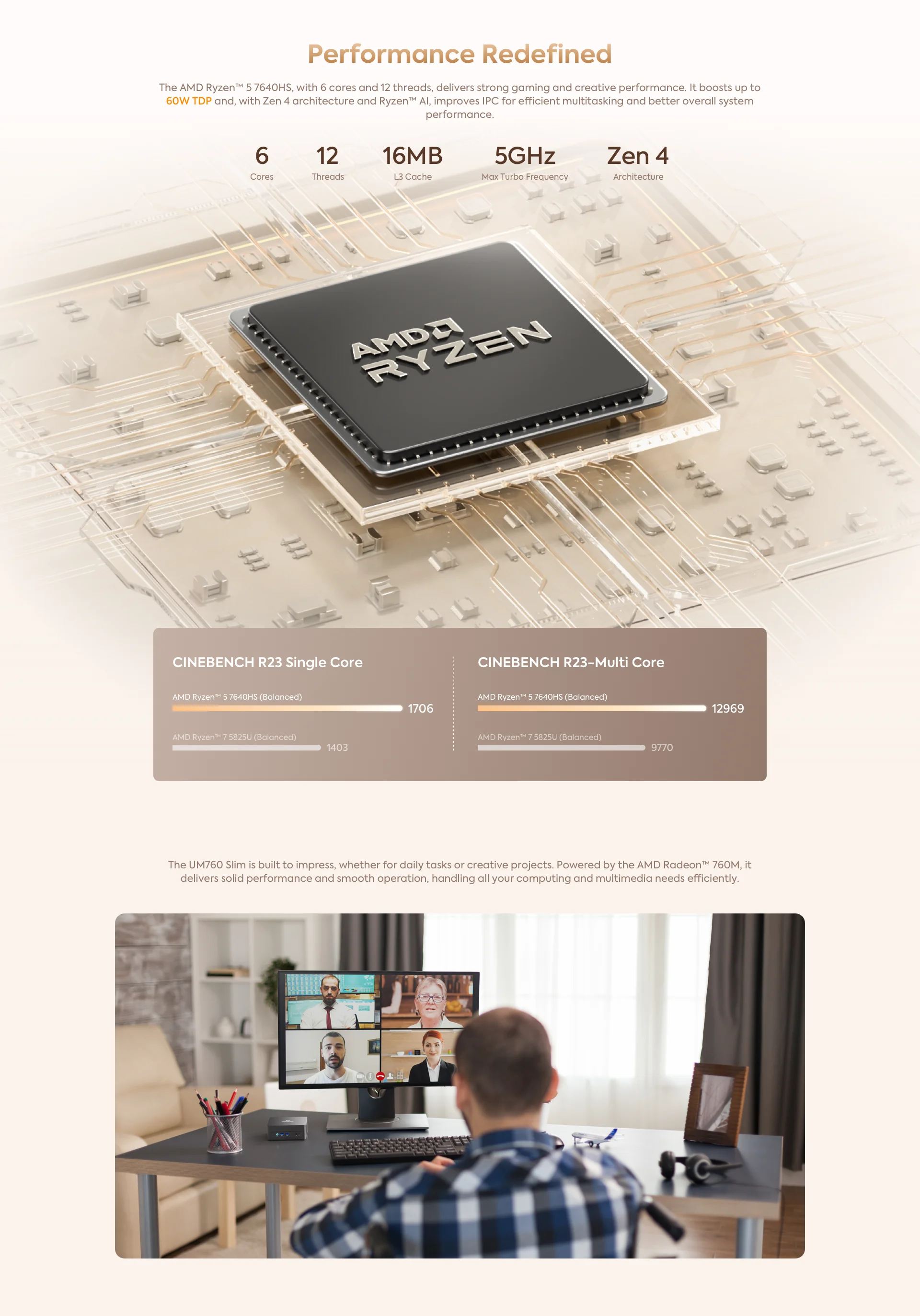 Discover the MINISFORUM UM870 Slim Mini PC: AMD Ryzen 7, 2*DDR5 