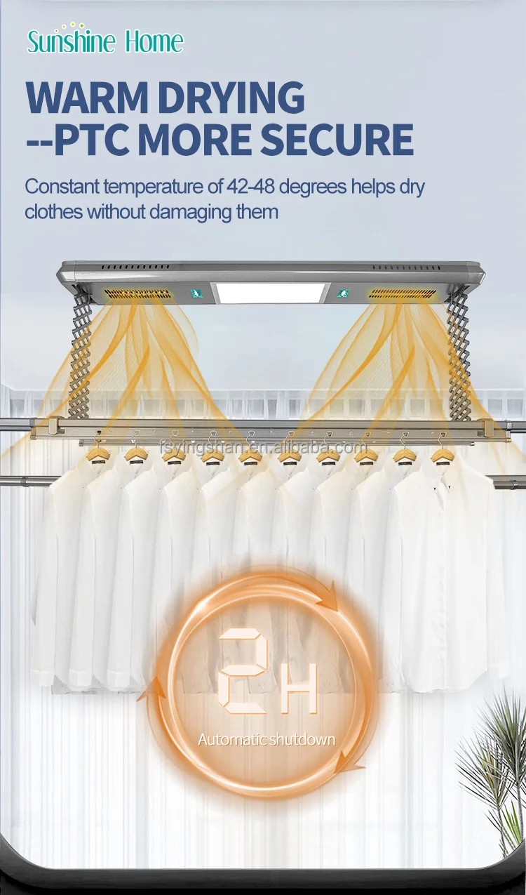 Hot sale smart Electric Clothes Drying Rack space saving wall mount