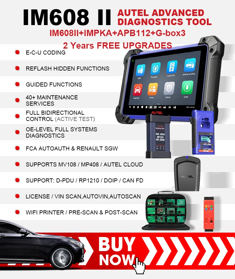 Professional  autel Im608ii  Im608 2 Im608pro 608 Obd 2 Locksmith Tools Key Fob Programmer Diagnostic Automotive Scanner