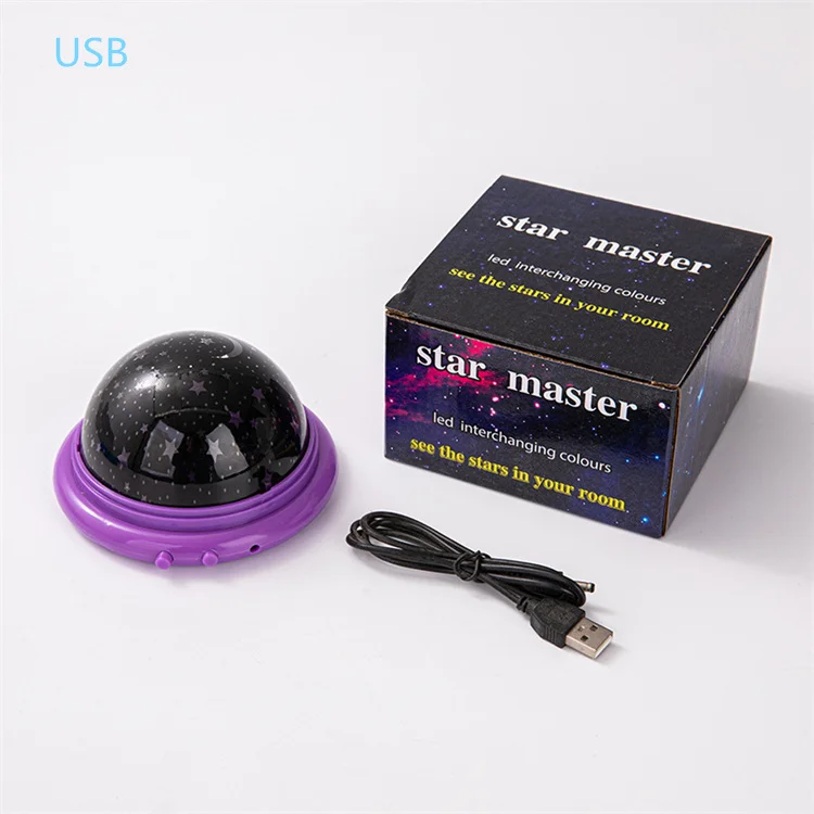 LED USB Night Light Projector Spin Starry Sky Star Master RGB Color Changing Star Lamp for Children Kids Baby
