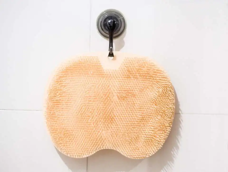 Скребок для мытья ног массажер силиконовый пилинг коврик купания с подушкой на