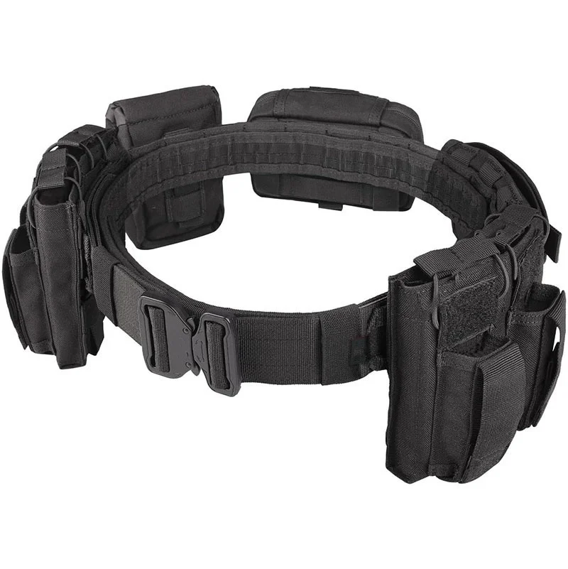 Outdoor Multifunctional Security Duty Equipment Quick-release Buckle Detachable Tactical Belt with Accessories Duty Belts