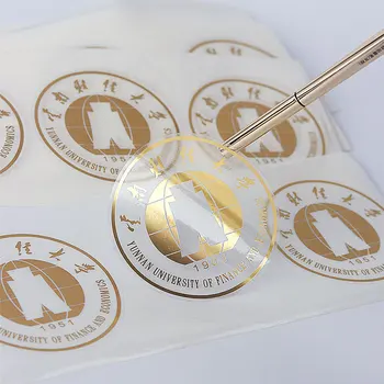 Private logo waterproof perfume sticker transparent label customized logo transparent glass bottle Bopp gold foil sticker