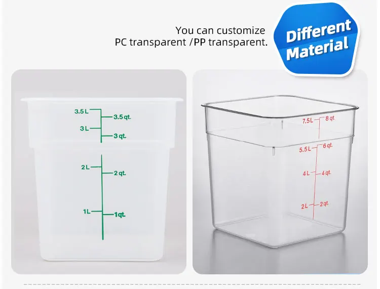 Kitchen Box Square Round Sauce Sliced Fruit Vegetable Keeper Ingredient Storage Bin Airtight Plastic Food Storage Container factory