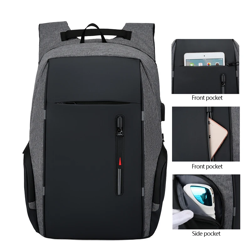 Custom Logo Multifunctional Large Durable Waterproof Breathable School Bag Oxford Laptop School Backpack With USB Charging Port