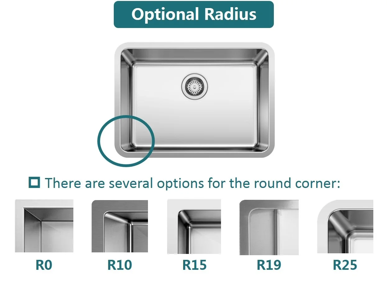 Customized 304 316 Stainless Steel Basin Handmade Square Double Bowl