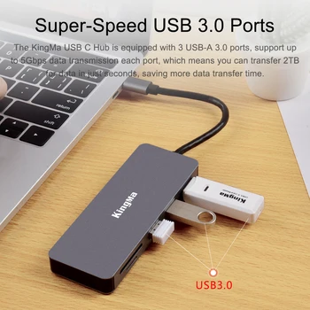 Kingma 6-in-1 USB C Hub Type c Hubs Adapter Converter for Mac Surface Laptop detail image