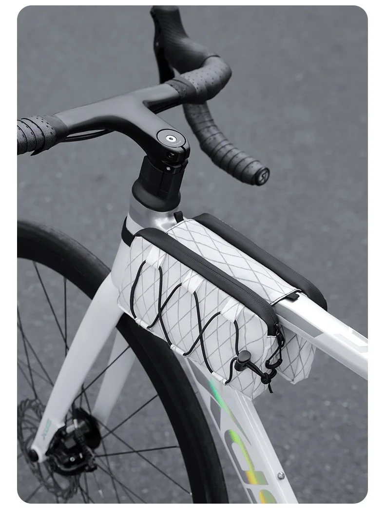 Road Bike Front Beam Bag, With Shoulder Strap, Waterproof Nylon, Large Storage Capacity_voghion.com