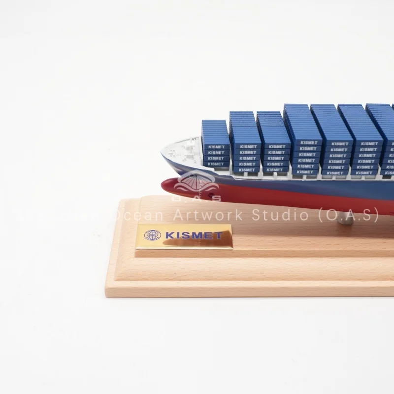 Highly detailed CSCL container ship model, perfect for shipping industry gifts and exhibitions. True-to-life design featuring the Pacific route livery, restoring real vessel structure and fine details. Made of durable materials with exquisite craftsmanship, ideal for corporate souvenirs, office displays and collector items. Customizable logo, color and scale. Professional factory product, supports bulk orders, ideal for shipping, logistics and forwarding companies.Amber@vesselmodel.com Tel: +86 18038048785