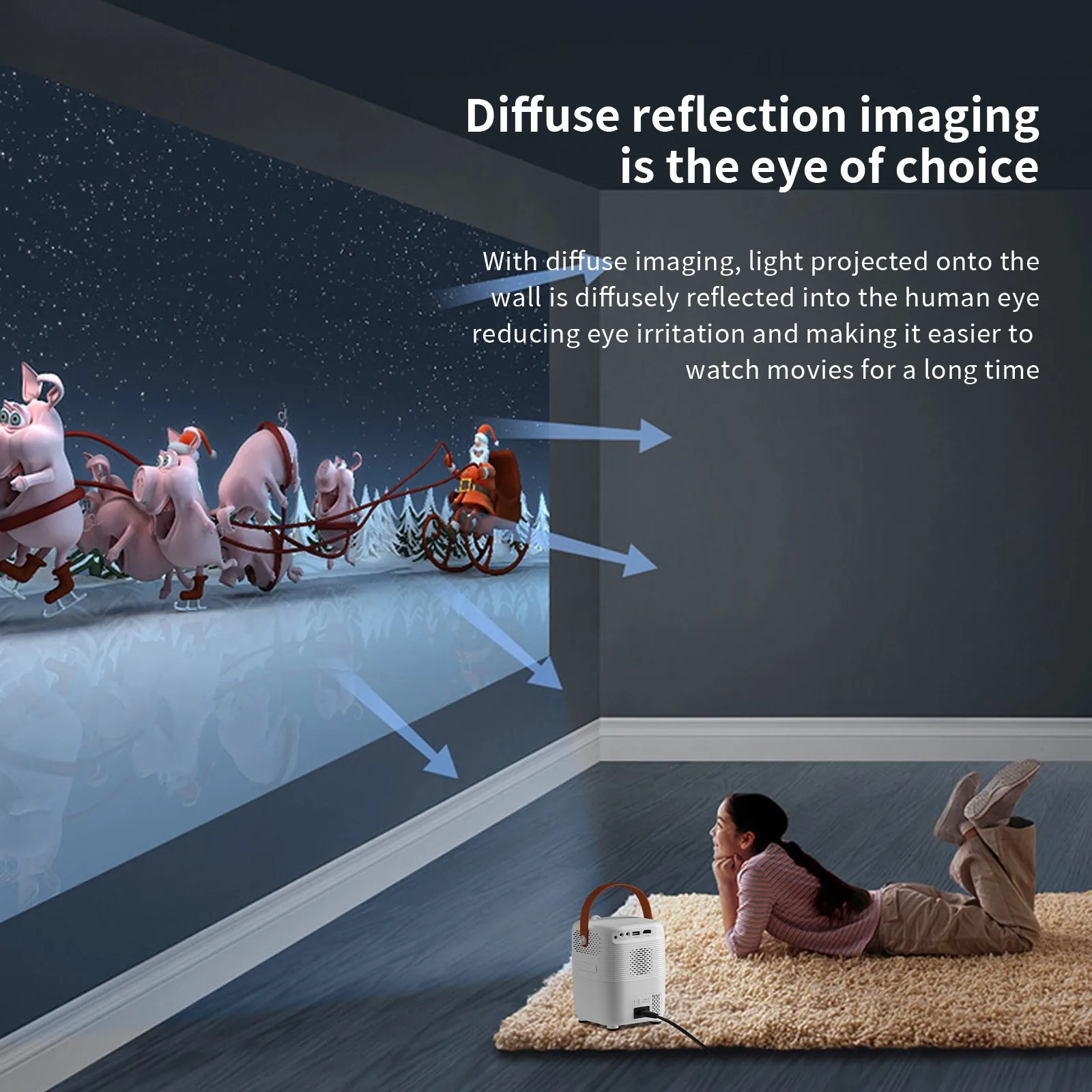 Umiio Q2 Mini Home Projector Android OS Wifi 3D Projector Hot Selling Portable Projector 4K Mini Pocket Android Beamer