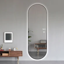 Contemporary  wall mounted full length mirrors with aluminum framed led mirrors decor wall