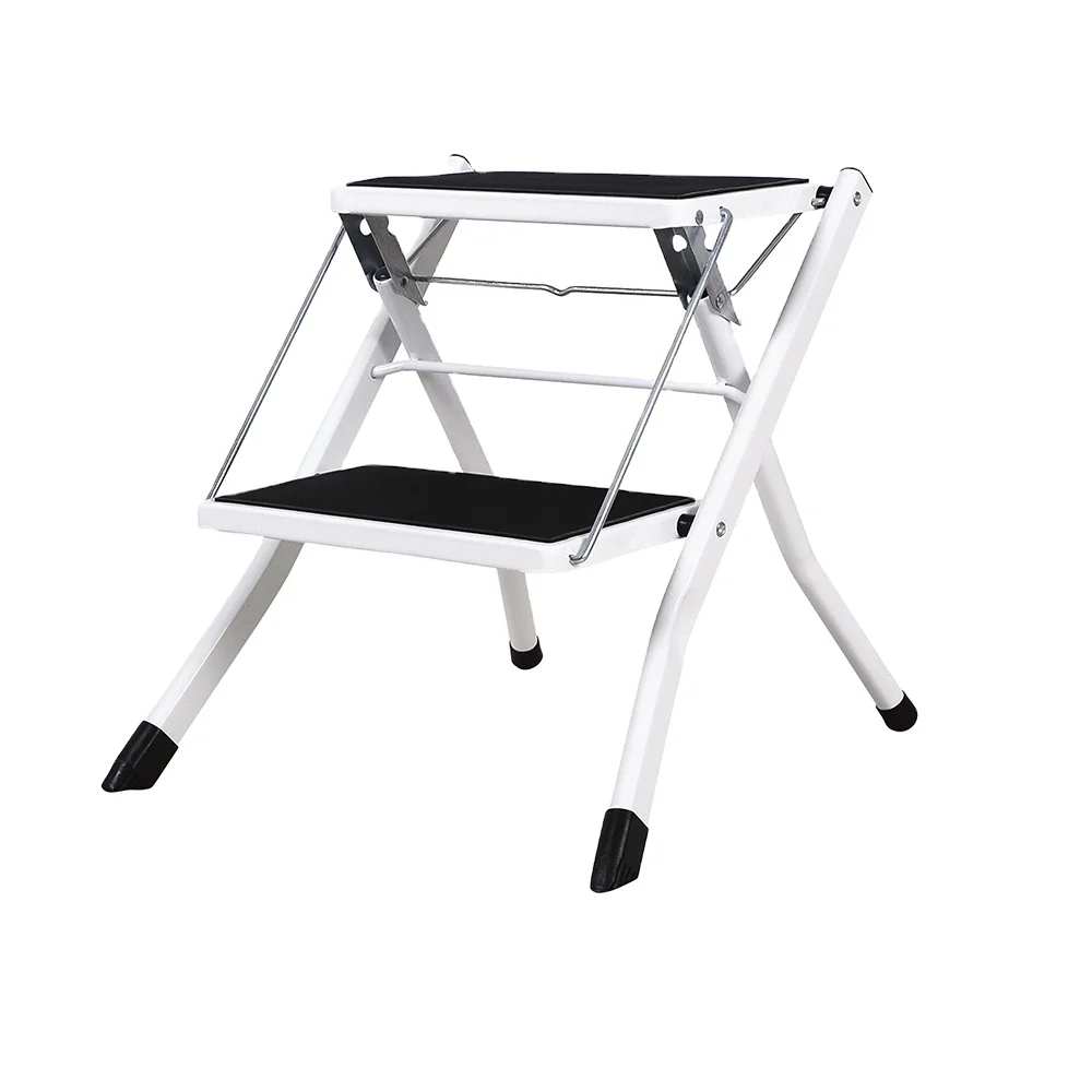 Household 2 Step Foldable Easy Store Step Ladder And Chair Combination
