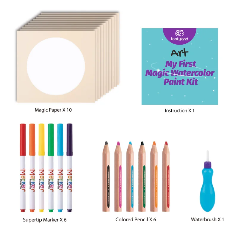 Magic Watercolor Paint Set Kit Non-toxic Children's Play Brush Painting and Drawing Toys for Kids