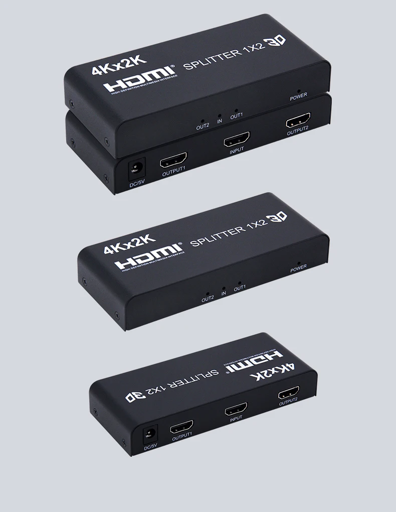 4k*2k High Quality Oem 1x2 Hdmi Splitter 1 In 2 Out Hdmi Splitter For