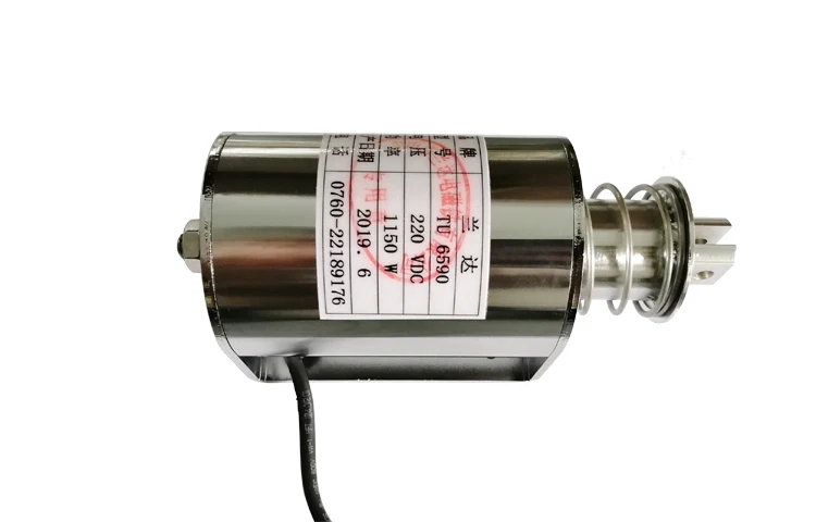 Dc 220v Heavy Duty Long Stroke Big Force Push Type Normally Closed Automatic Locking Solenoid
