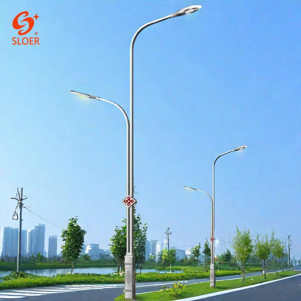 SLOER Custom High-Performance Outdoor Solar Led Galvanized  Street Light Pole Electrical