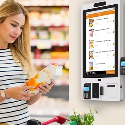 32" 10 Point Touch Screen Water-proof Self Service Ordering and Payment Kiosk for Hotel Restaurant