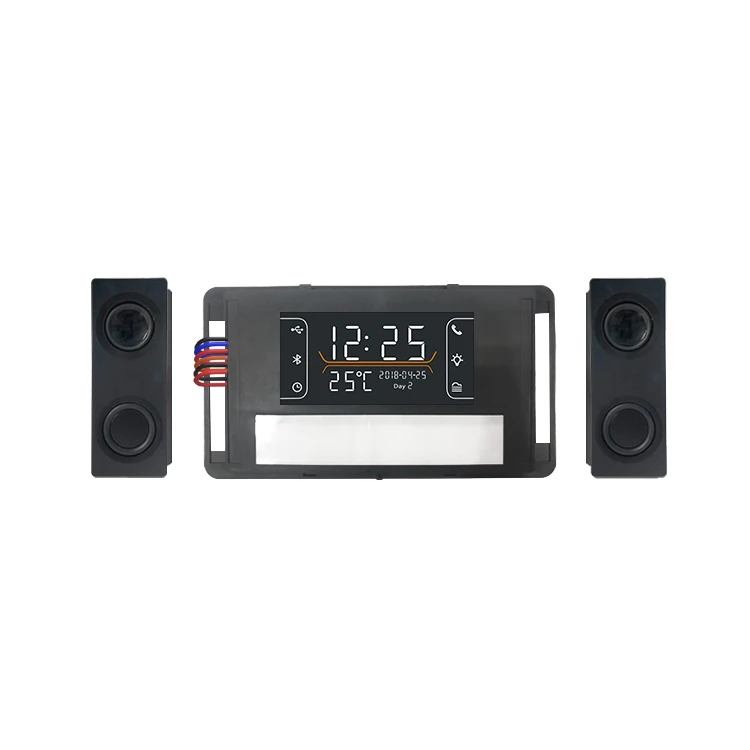 12V Touch Sensor Switch With Bluetooth& Defogging&Time Temperature Display function and Two Speakers for Bathroom LED Mirror