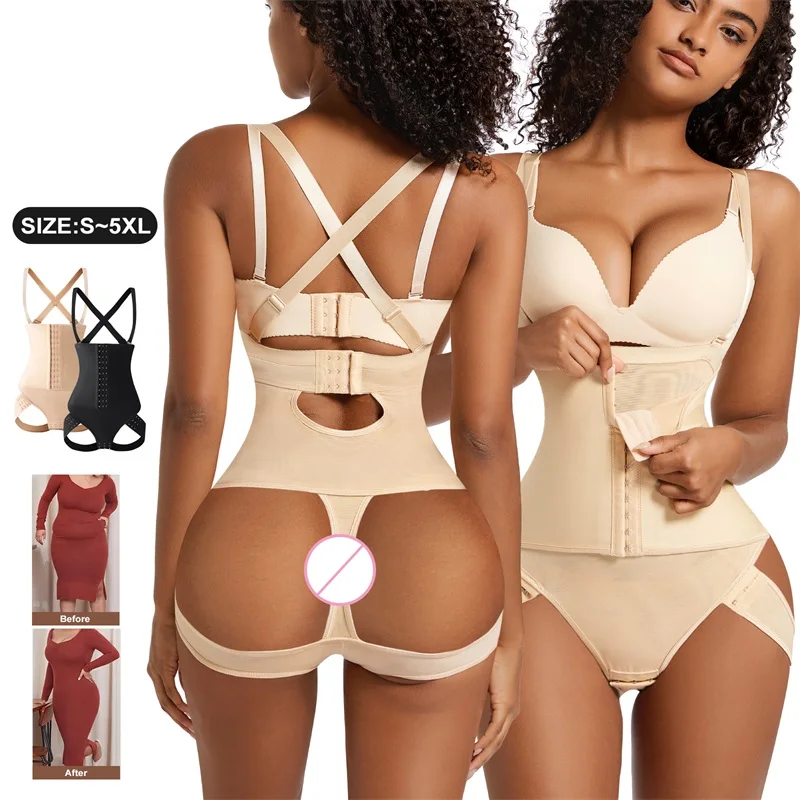 Women Tummy Control Panties Shaper Shoulder Strap Trainer Butt Lift Pull Body Corset Shaping Underwear Waist Trainer Shapewear manufacture