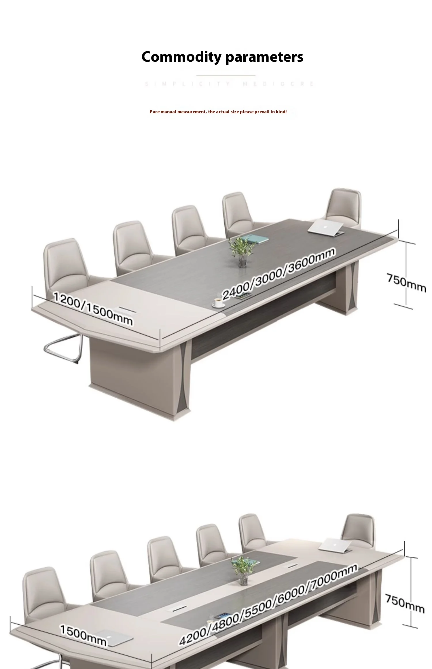 Modern Wood Conference Table Adjustable Height Long Large Office Furniture for Commercial Use in Conference Rooms
