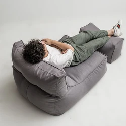 Amazon Hot Sale Waterproof Living Room Sofa Set Furniture Use Bean Bag Sofa With Ottoman NO 4