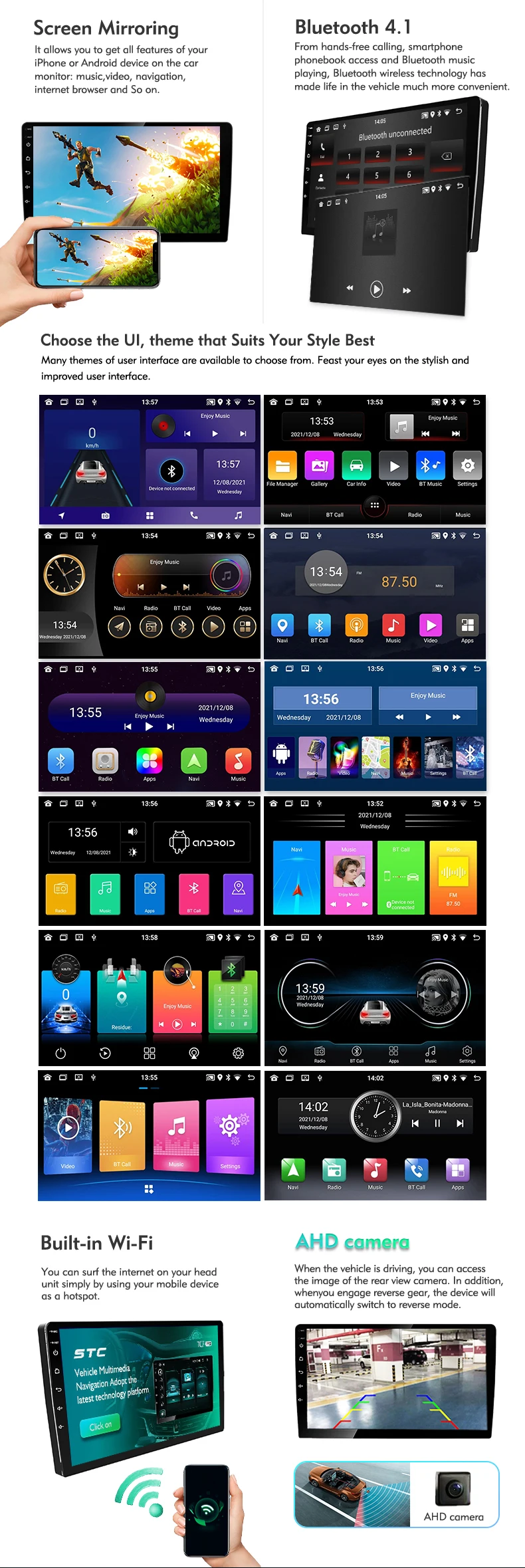 Car Dvd Player Double Din Android Touch Screen With Full Touch
