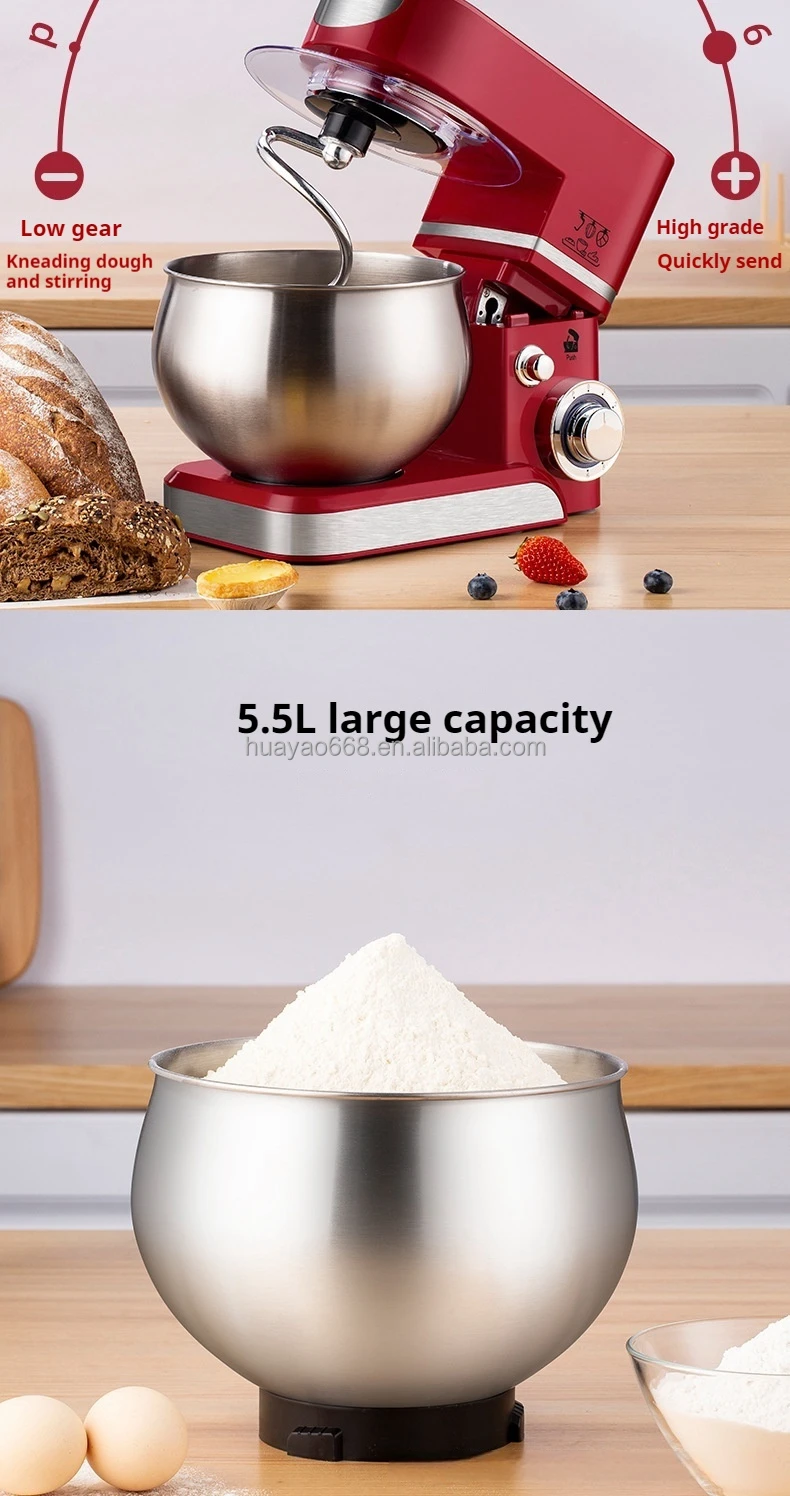 Professional 1000W Electric Stand Food Mixer 5L Planetary Food Mixersr Industrial Food Mixer Machine Blender Kitchen Appliances