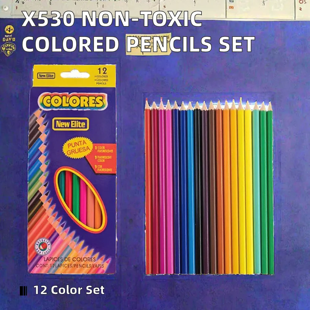 Set di matite colorate multicolore di alta qualità all'ingrosso, atossiche ed ecocompatibili, ideali per disegnare su legno con i bambini._voghion.com