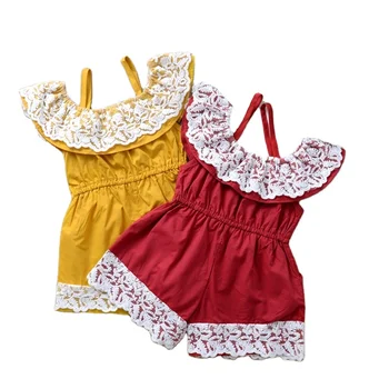 Well made great material cotton kids clothes 1-3 years old children girls onesie for summer